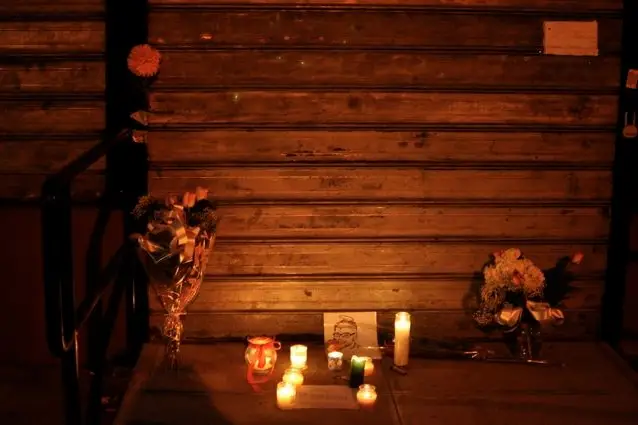 A candlelight vigil for Rubin outside of Whisk last night
